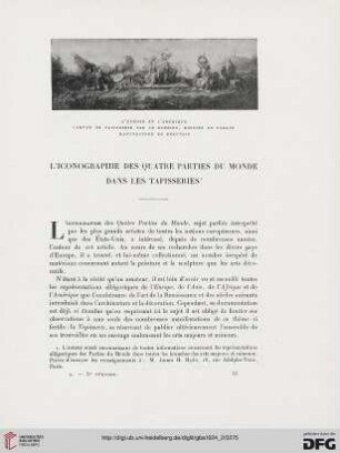 5. Pér. 10.1924: L' iconographie des Quatre Parties du Monde dans les tapisseries