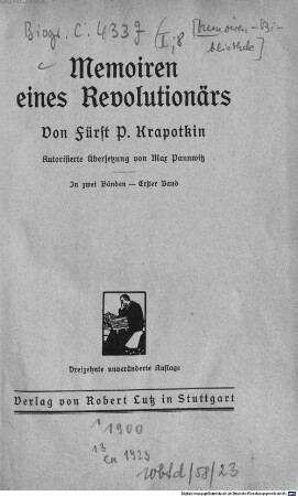 Memoiren eines Revolutionärs, 1 = I,8
