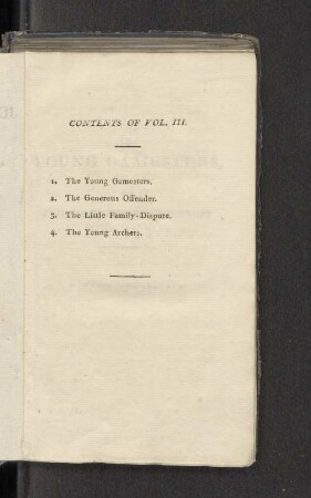 Contents of Vol. III.