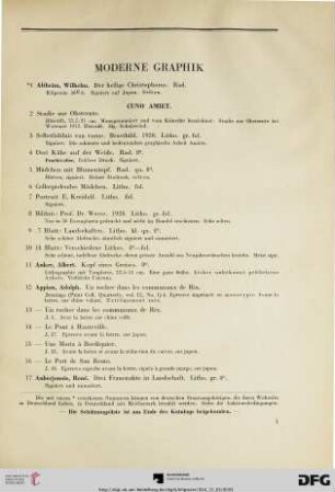 Moderne Graphik (Nr. 1-113)