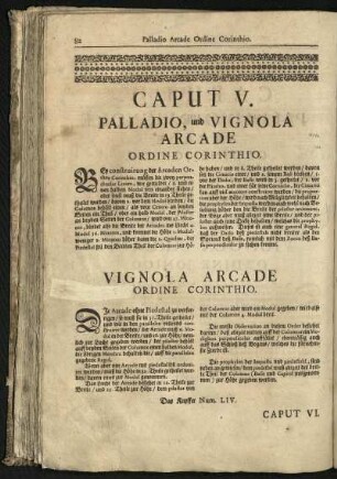 Caput V. Palladio und Vignola, Arcade Ordine Corinthio
