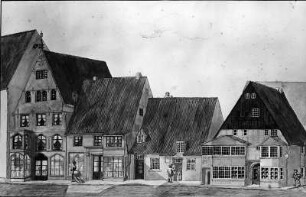 Straße in Bremen : Straße in Bremen. Aquarell (1801/1900). Bremen, Landesmuseum für Kunst- und Kulturgeschichte (Focke-Museum)