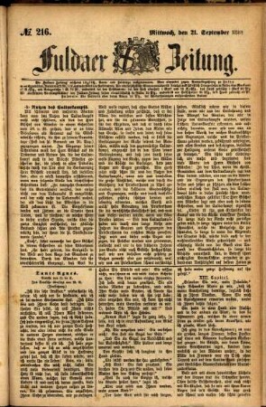 Ausgabe vom Mittwoch, den 21. September 1881.