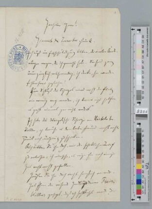 Brief an Bartholf Senff