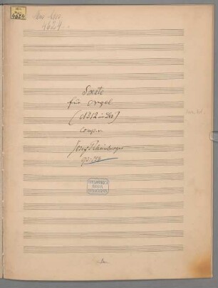 Orgelsonate Nr. 12 in Des-dur op. 154 - BSB Mus.ms. 4624#Beibd.1 : Arrangement für Klavier zu vier Händen vom Komponisten