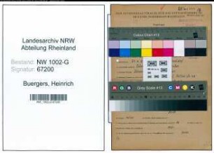 Entnazifizierung Heinrich Buergers, geb. 24.06.1898 (Schlosser)