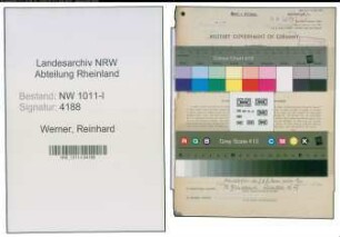 Entnazifizierung Reinhard Werner , geb. 28.10.1908 (Postangestellter)