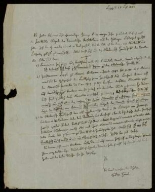 22: Brief von Gustav Friedrich Haenel an Gustav Hugo, Leipzig, 15.9.1842