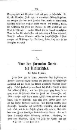 Über den formalen Zweck des Unterrichtes