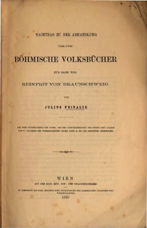 Zwei böhmische Volksbücher zur Sage von Reinfrit von Braunschweig. 2