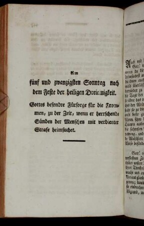 Am fünf und zwanzigsten Sonntag nach dem Feste der heiligen Dreieinigkeit. [...]
