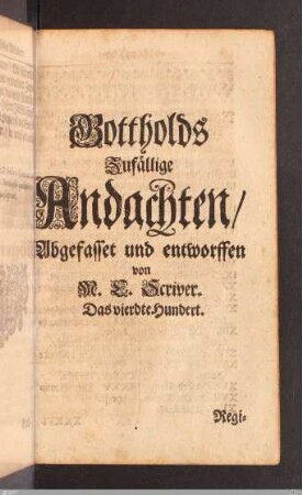Andachten: Das vierdte Hundert.