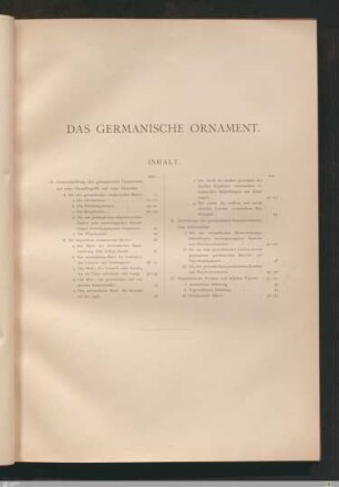 Inhalt - Das germanische Ornament