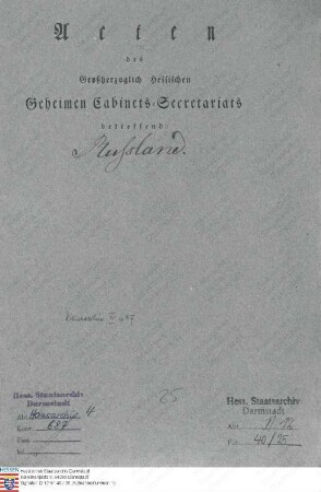 Russland, Reise des Großfürsten Konstantin Nikolajewitsch