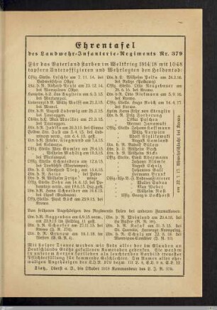 Ehrentafel