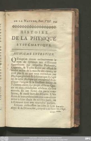 Histoire De La Physique Systématique. Huitième Entretien.