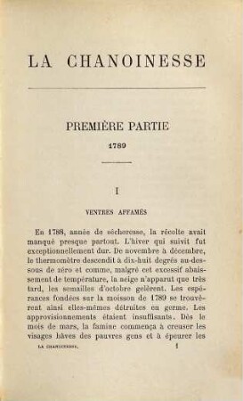 La chanoinesse : 1789 - 1793