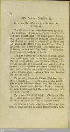 Siebenter Abschnitt. Von der Fabrikation des Rauchtabacks überhaupt