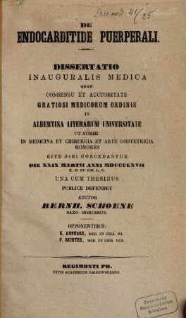 De endocarditide puerperali : Diss. inaug.