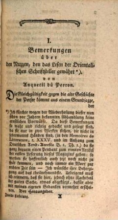 Magazin für alte, besonders morgenländische und biblische Litteratur. 2. 1789