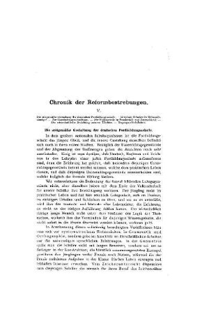 Chronik der Reformbestrebungen : V.