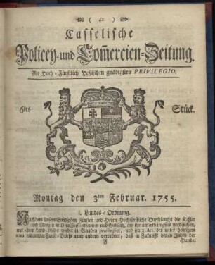 6tes Stueck, Montag den 3ten Februar 1755