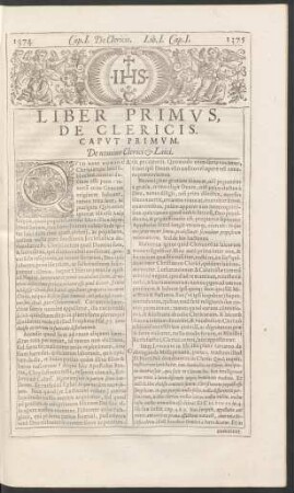 Liber Primus, De Clericis.