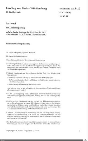 Anfrage der SPD: Schulentwicklungsplanung