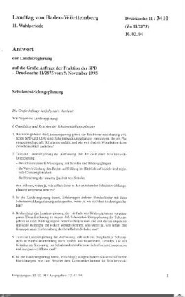 Anfrage der SPD: Schulentwicklungsplanung