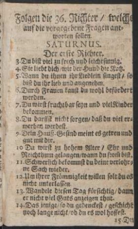 Folgen die 36. Richter / welche auf die vorgegebenen Fragen antworten sollen