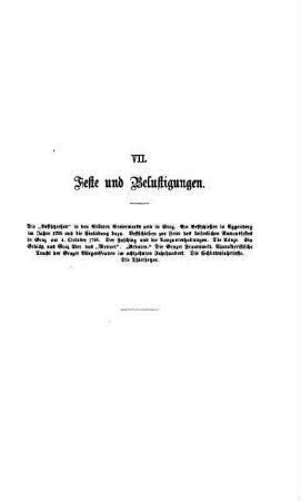 VII. Feste und Belustigungen