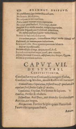 Caput VII. De Syntaxi. Coniunctionum.
