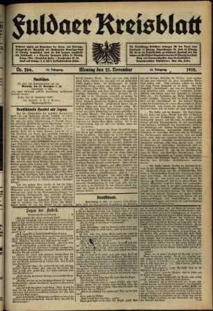 Ausgabe vom Montag, den 21. November 1910.