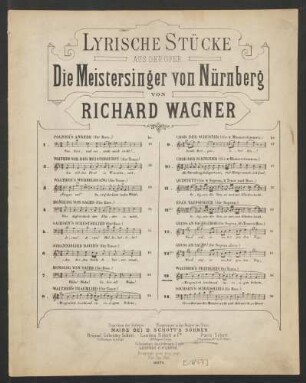 13: Walther's Preislied : (für Tenor)