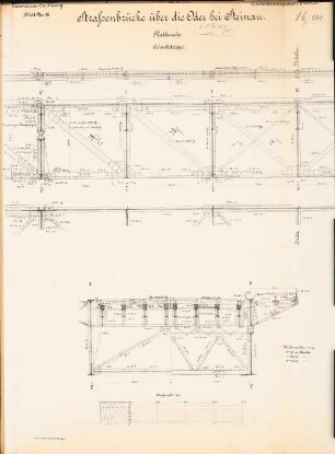 Straßenbrücke über die Oder, Steinau: Flutbrücke, Schwebeträger: Schnitte 1:25