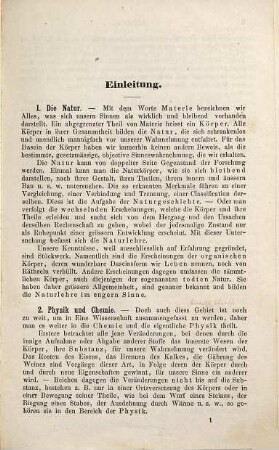 Die Physik auf Grundlage der Erfahrung, 1. Physik der Materie