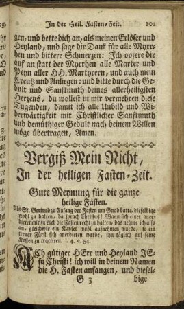In der heiligen Fasten-Zeit.