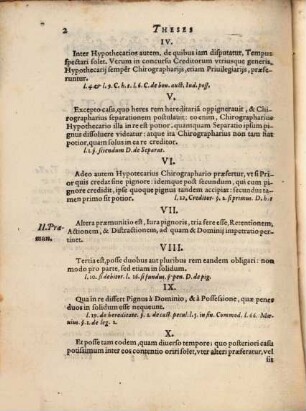 Theses Ivris De His Qvi Potiores In Pignore, Qviqve In Priorvm Locvm Svccedvnt
