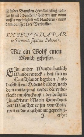 Wie ein Wolff einen Monich gefressen.
