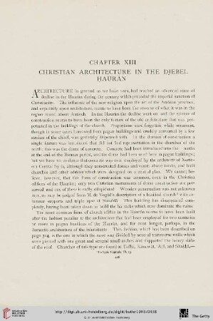 Chapter XIII. Christan Archticture in the Djebel Haurân