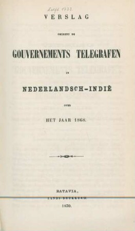 Verslag ... over het jaar 1868