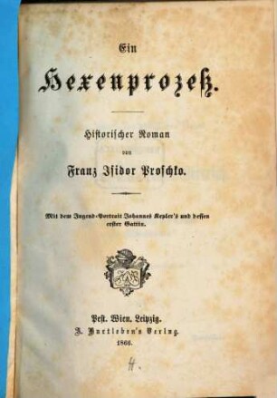 Ein Hexenprozeß : historischer Roman