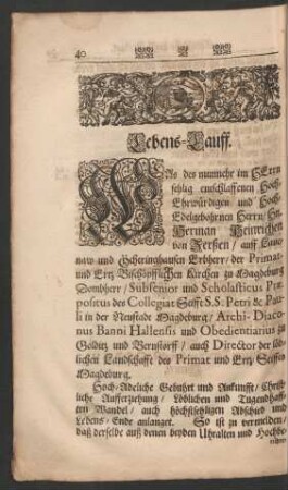 Lebens-Lauff.