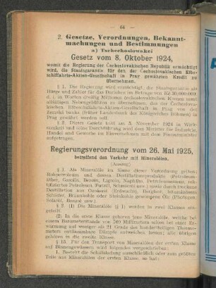 Regierungsverordnung vom 26. Mai 1925, [...]