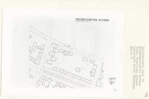 Kindzentriertes Wohnen, Berlin-Schmargendorf (Diplomarbeit bei Werner Düttmann): Lageplan 1:500
