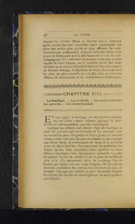 Chapitre VIII. Le marriage. - Les enfants. - Le respect envers les parents. - Un contribuable.