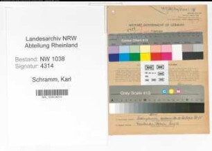 Entnazifizierung Karl Schramm , geb. 14.10.1903 (Angestellter)