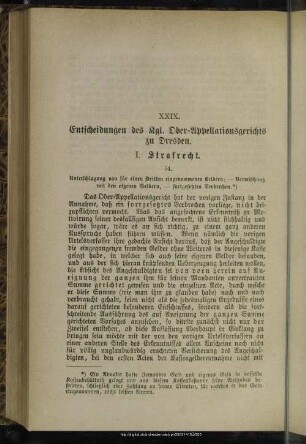 XXIX. Entscheidungen des Kgl. Ober-Appellationsgerichts zu Dresden