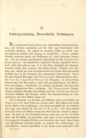 II. Küstengestaltung, Meerestheile, Strömungen