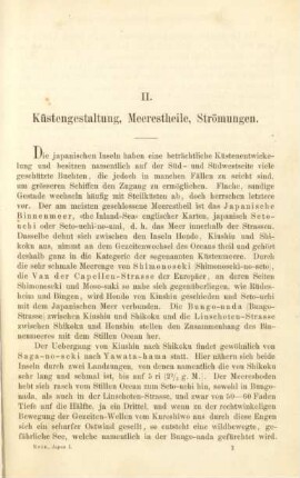 II. Küstengestaltung, Meerestheile, Strömungen